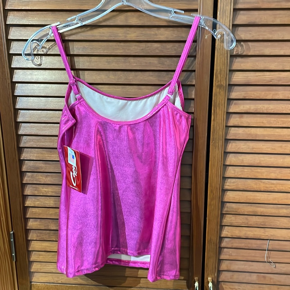 Capezio Strap Cami Top Bright Metallic Size Large NEW